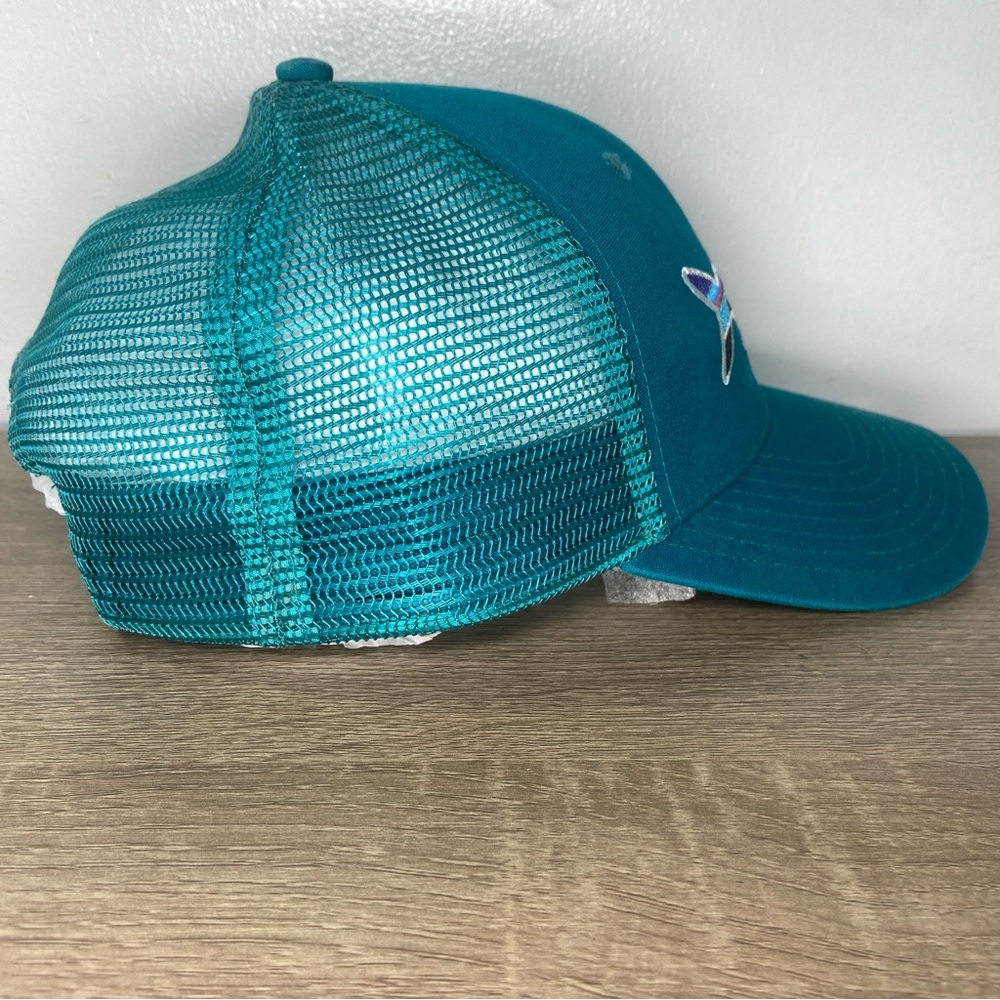 Patagonia Fitz Roy Trout Logo Trucker Hat Mens Snapback Mesh Cap Teal Adjustable - Picture 8 of 16